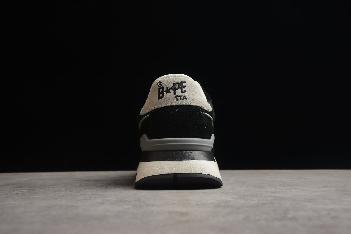 BAPE Sta Retro Runner And White Sneakers - Black Unisex Streetwear Limited Edition - **BAPE STA Retro Runner Black and White Sneakers** Step into timeless style with the BAPE