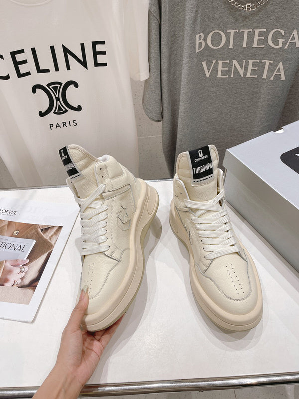 Rick Owens High-top Sneakers - Cream Unisex Streetwear Limited Edition - **Rick Owens Cream High-Top Sneakers: Elevate Your Style with Minimalist Elegance** Discover the perfect fusion