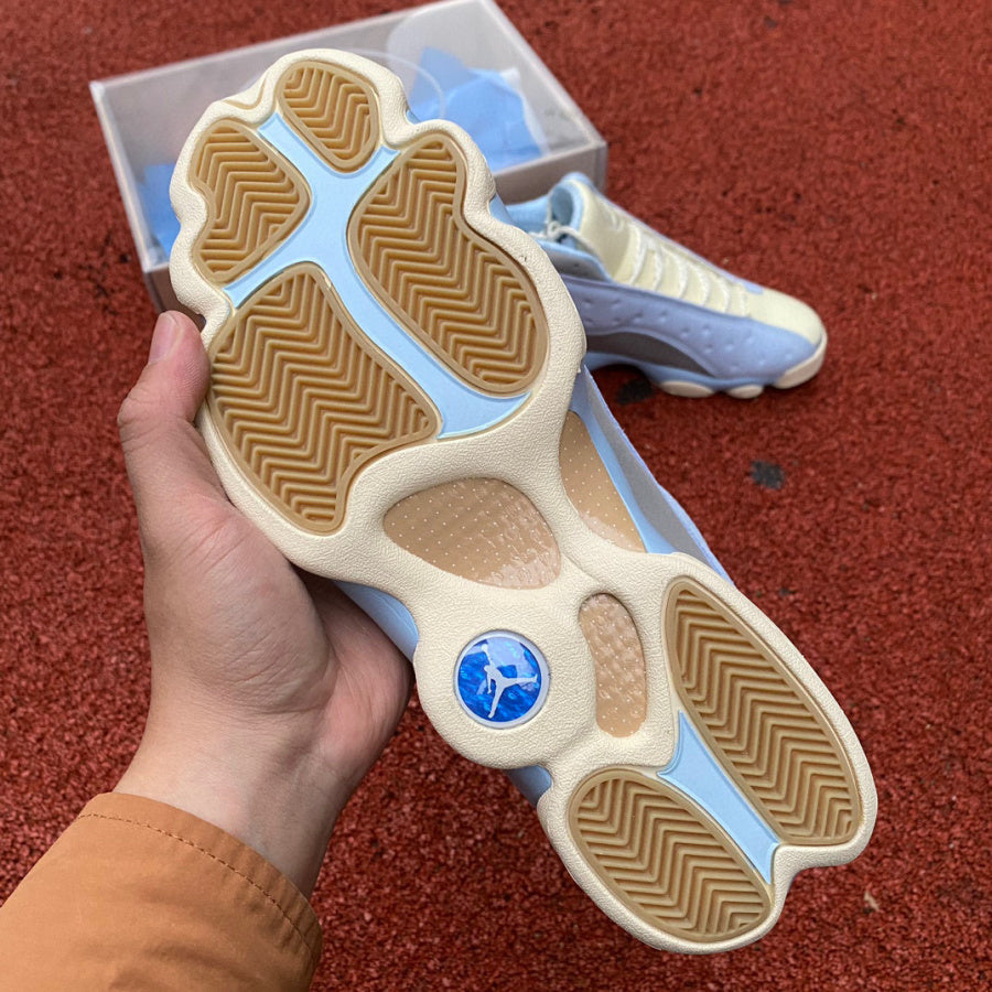 Jordan 13 - Blue Unisex Streetwear Limited Edition - The Air Jordan 13 Retro stands out in this unique pastel-inspired colorway, combining soft tones