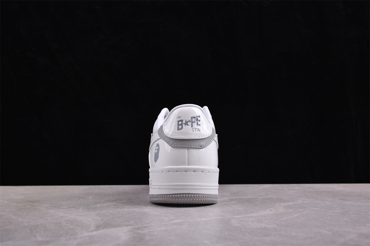 BAPE Sta Low-top Sneakers In And Grey - White Unisex Streetwear Limited Edition - **BAPE STA Low-Top Sneakers in White and Grey** Introducing the BAPE STA Low-Top Sneakers in