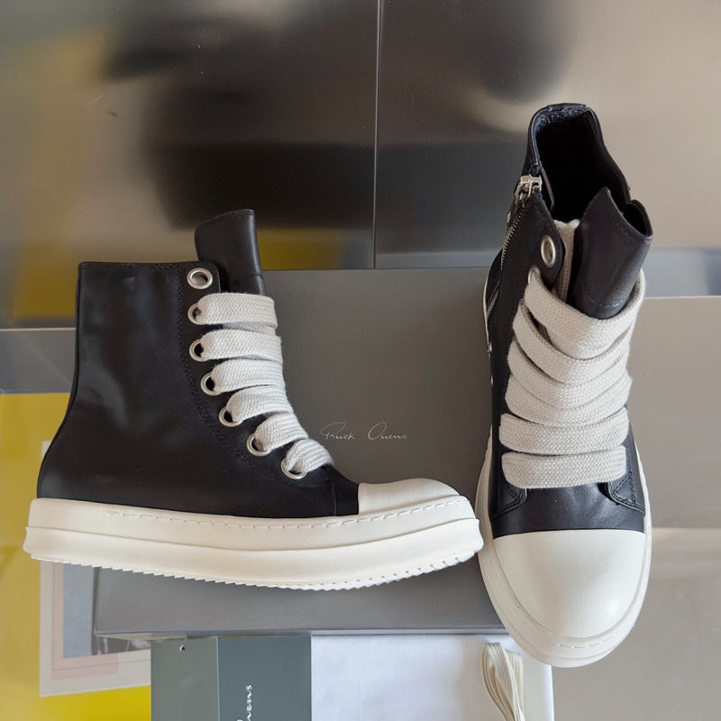 Rick Owens High-top Sneakers - Black Unisex Streetwear Limited Edition - **Rick Owens Black High-Top Sneakers: Bold Style and Premium Craftsmanship** Introducing the Rick Owens Black