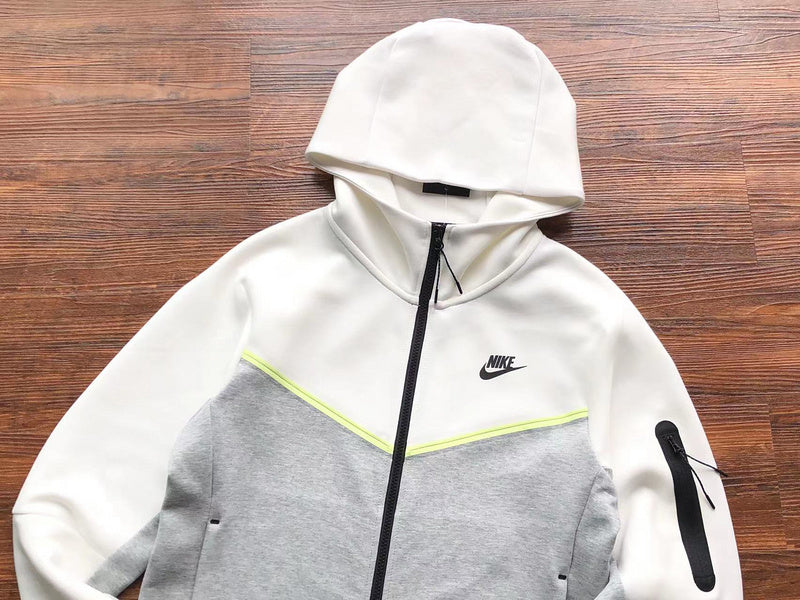 NIKE Tech Fleece Hoodie - Volt - Grey Unisex Streetwear Limited Edition