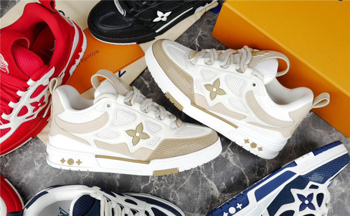 LOUIS Vuitton Lv Skate Sneaker Beige - White Unisex Streetwear Limited Edition - The LOUIS VUITTON LV SKATE SNEAKER BEIGE WHITE - REPLICA is a refined blend of