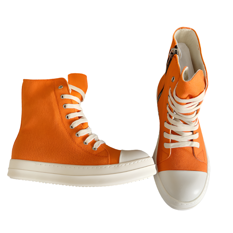 Rick Owens High-top Sneakers - Orange Unisex Streetwear Limited Edition - **Rick Owens Orange High-Top Sneakers: Vibrant Style Meets Premium Craftsmanship** Introducing the Rick Owens Orange