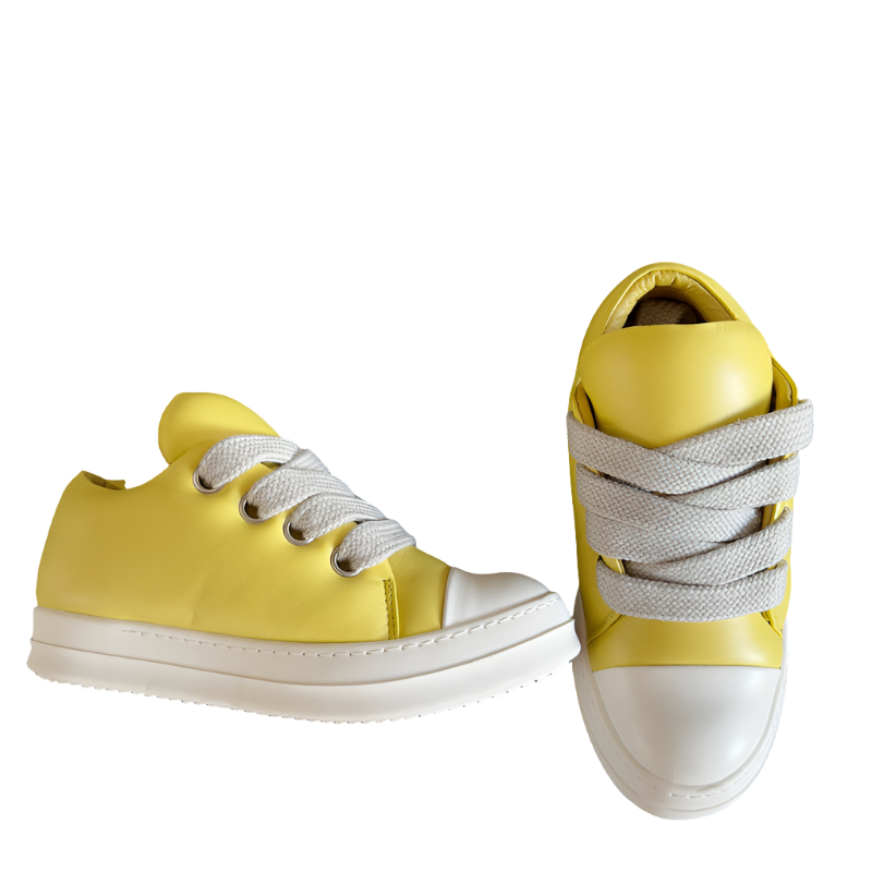 Rick Owens Low-top Sneakers - Yellow Unisex Streetwear Limited Edition - **Rick Owens Yellow Low-Top Sneakers: Bold Elegance and Superior Craftsmanship** Introducing the Rick Owens Yellow