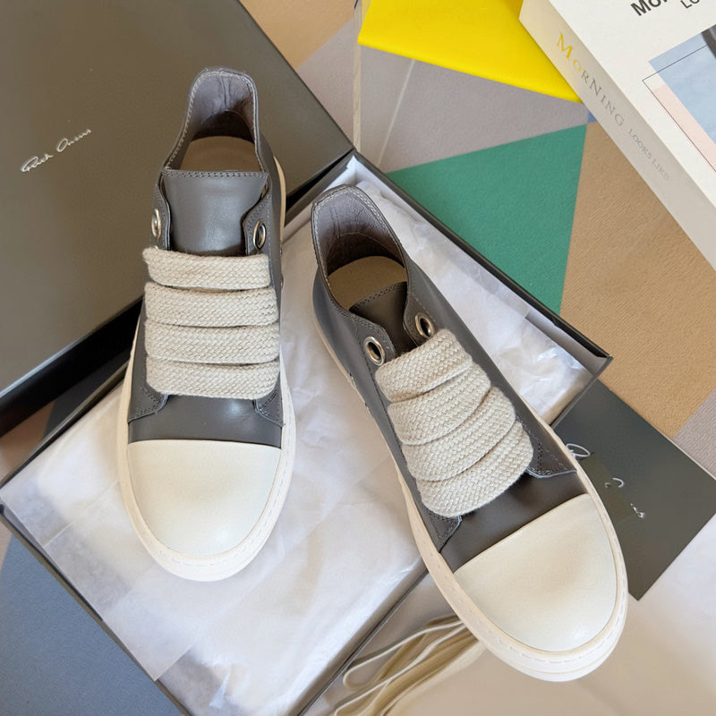 Rick Owens Low-top Sneakers - Gray Unisex Streetwear Limited Edition - **Rick Owens Gray Low-Top Sneakers: Modern Elegance and Superior Craftsmanship** Introducing the Rick Owens Gray