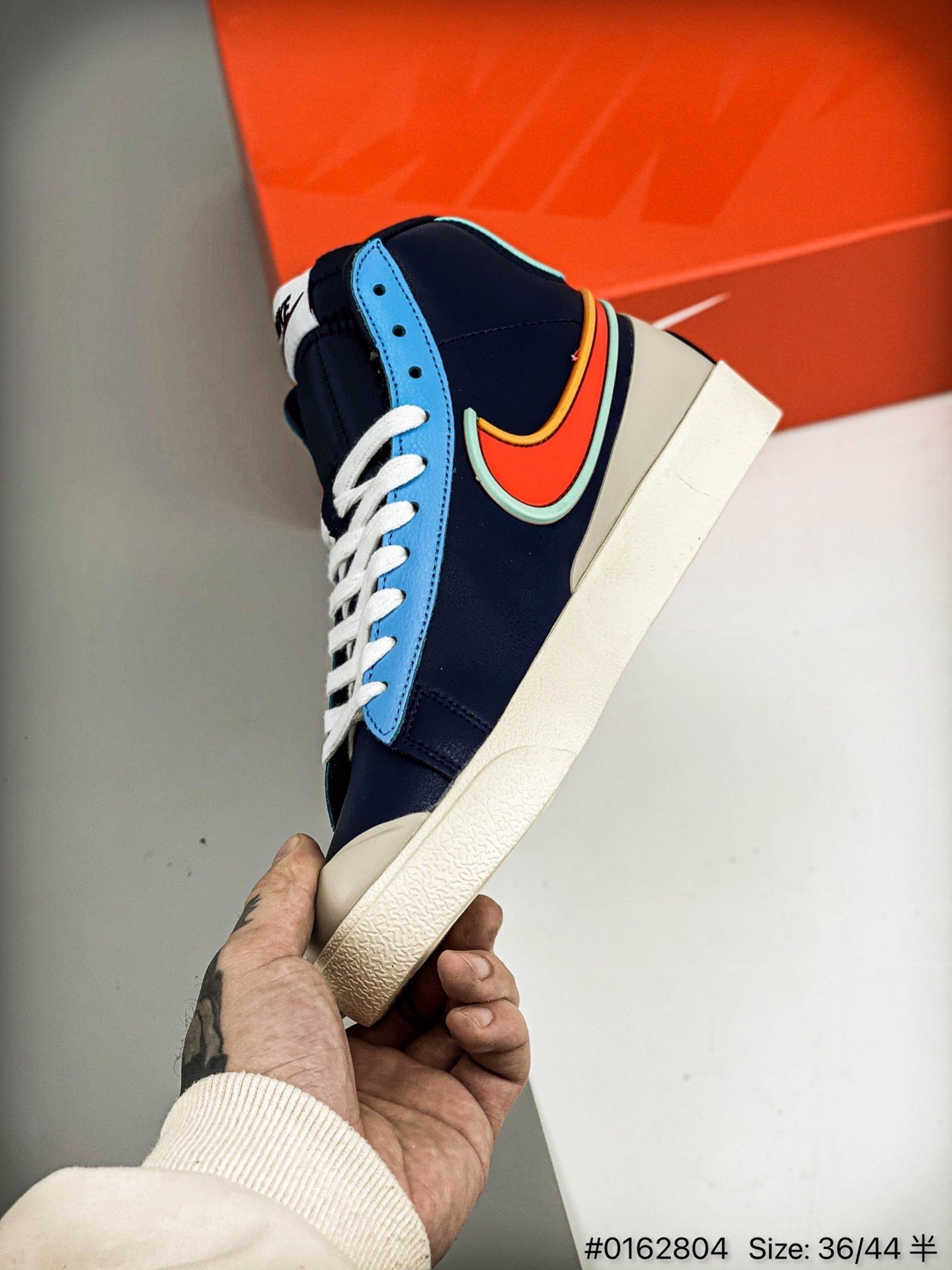 Nike Blazer Mid'1977 - White Unisex Streetwear Limited Edition - The Nike Blazer 1977 High Infinite in white and blue redefines the classic silhouette with