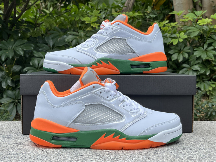 JORDAN 5 Low - Orange - Green - White Unisex Streetwear Limited Edition