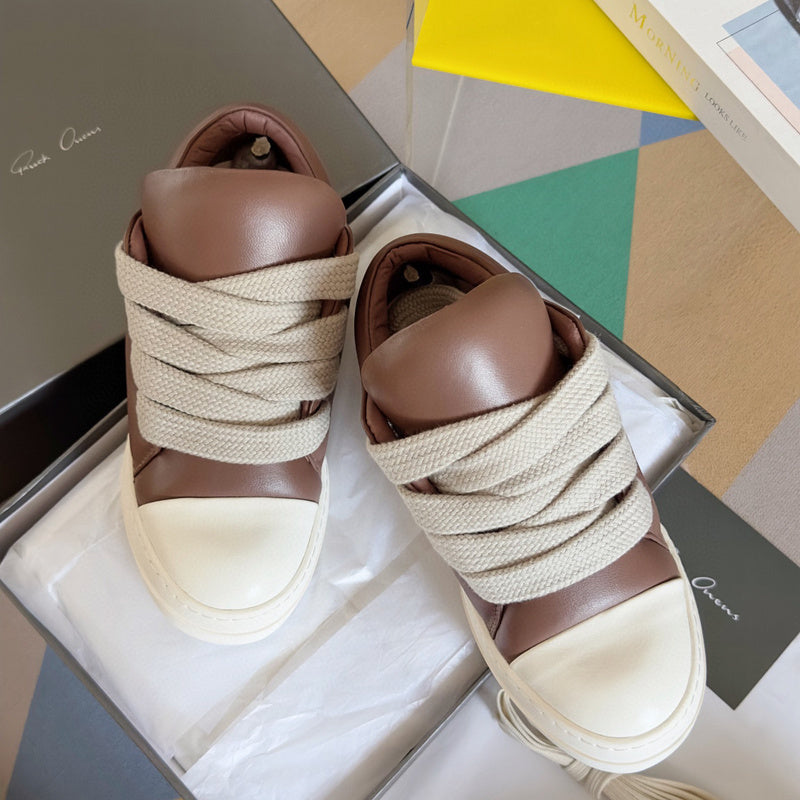 Rick Owens Low-top Sneakers - Brown Unisex Streetwear Limited Edition - **Rick Owens Brown Low-Top Sneakers: Modern Sophistication and Superior Craftsmanship** Introducing the Rick Owens Brown