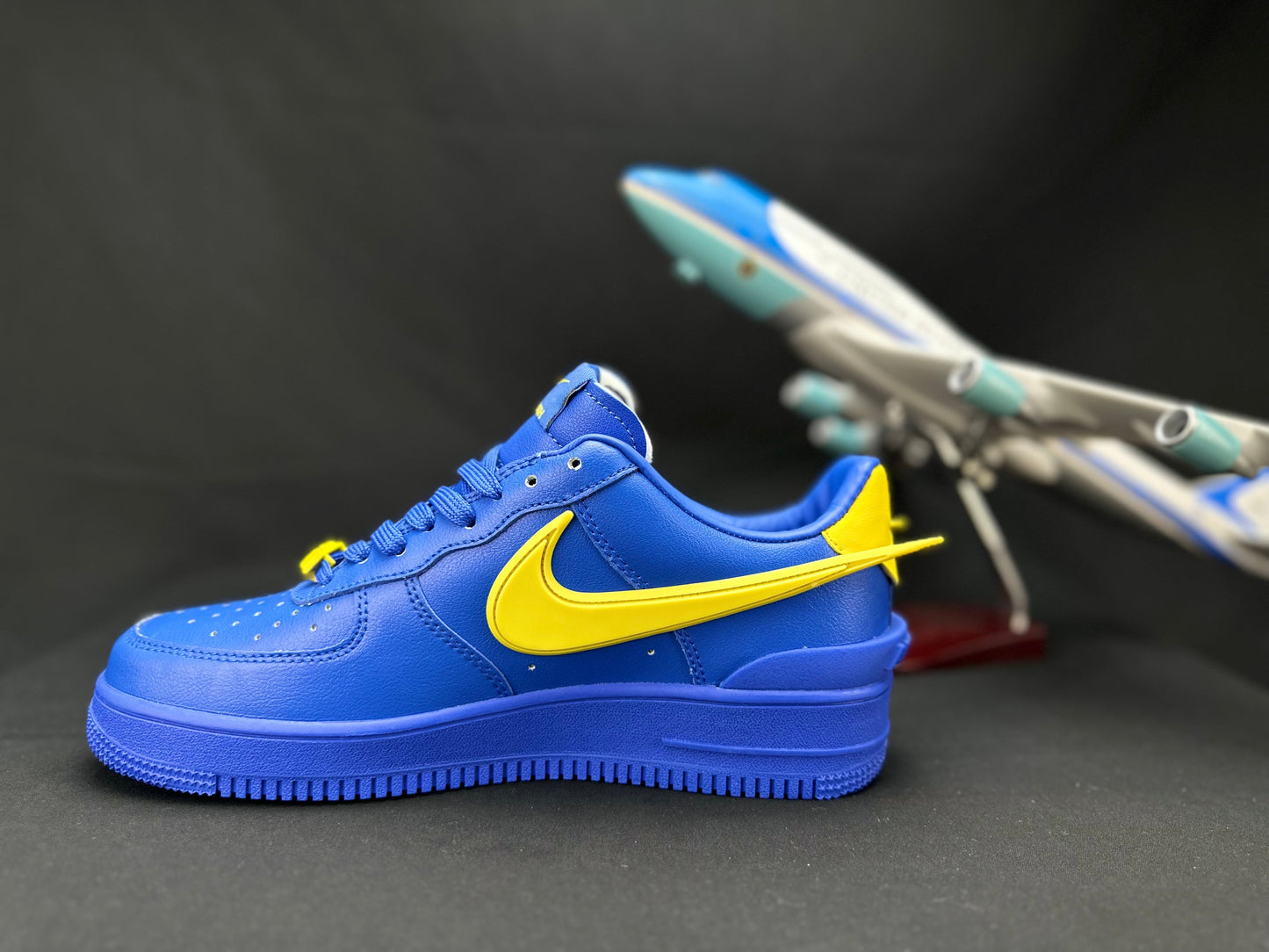 NIKE Air Force 1 'big Swoosh Blue' Unisex Streetwear Limited Edition - **Nike Air Force 1 'Big Swoosh Blue'** The Nike Air Force 1 'Big Swoosh Blue'