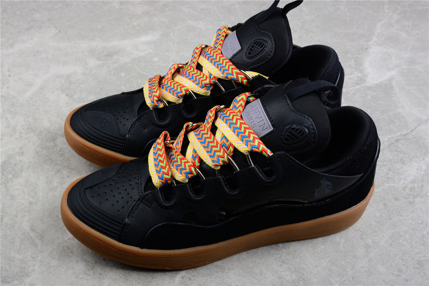 Lanvin And Gum Sole Sneaker T-Shirt - Black Unisex Streetwear Limited Edition - ### Lanvin Black and Gum Sole Sneaker Upgrade your sneaker game with the Lanvin Black