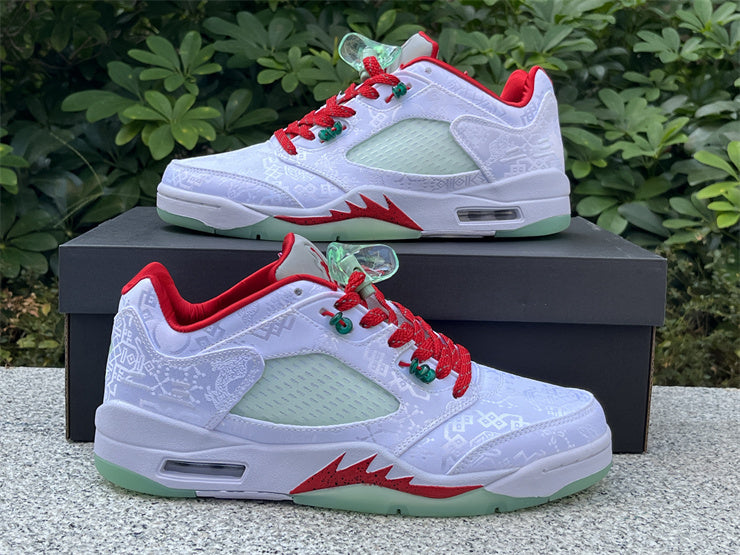 JORDAN 5 - Red - Green - White Unisex Streetwear Limited Edition