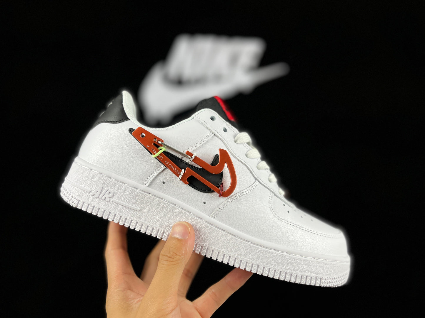 NIKE Air Force 1 Low 'white - - Red Hiking Buckle' - Black Unisex Streetwear Limited Edition - **Nike Air Force 1 Low 'White/Black/Red Hiking Buckle'** The Nike Air Force 1 Low 'White/Black/Red
