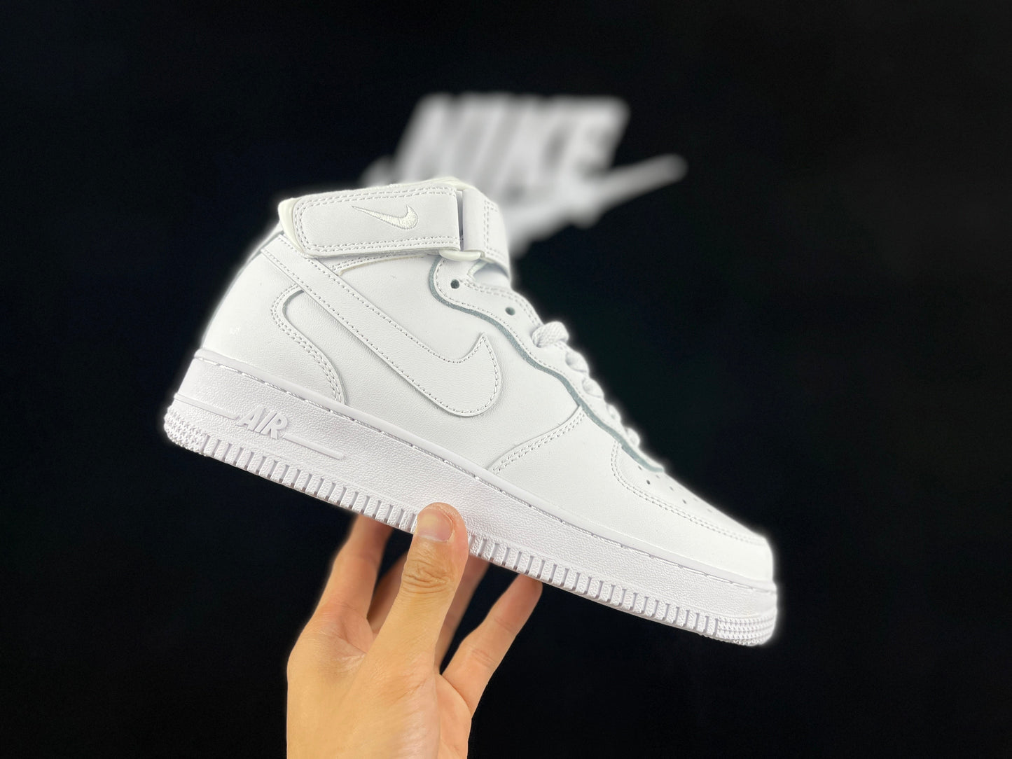NIKE Air Force 1 Mid 'triple White' Unisex Streetwear Limited Edition - **Nike Air Force 1 Mid 'Triple White'** The Nike Air Force 1 Mid 'Triple White'