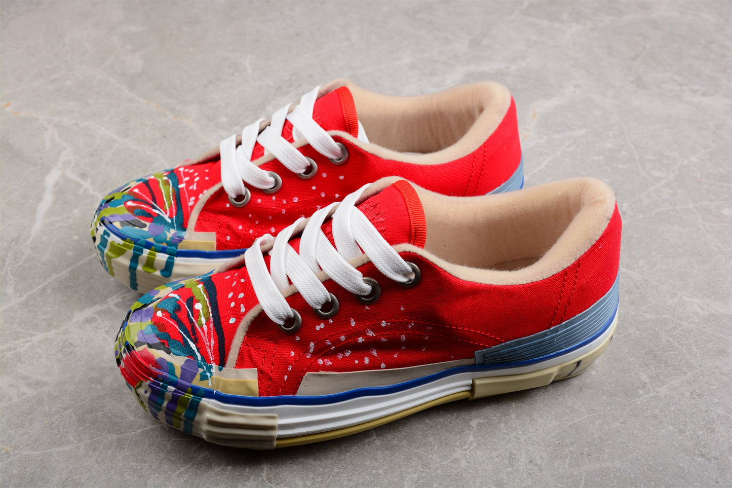 Vibrant Canvas Low Top Sneakers - White Unisex Streetwear Limited Edition - ### Vibrant Canvas Low Top Sneakers Step up your sneaker game with the Vibrant Canvas