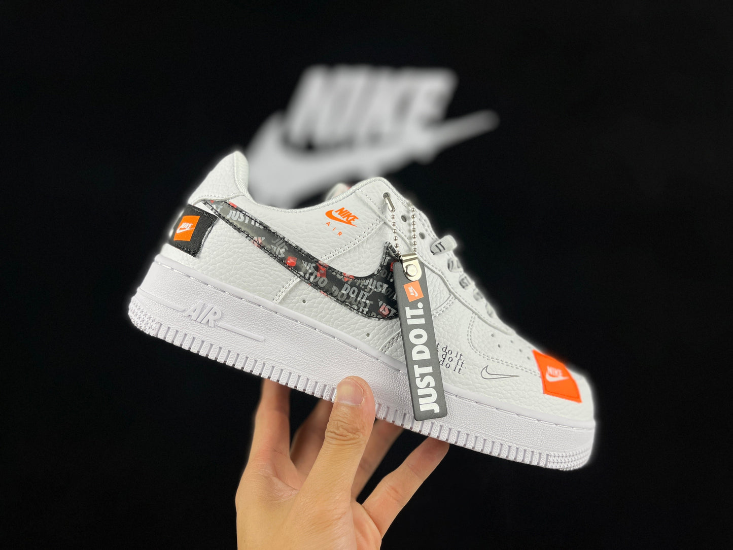 NIKE Air Force 1 Low 'just Do It' - Black Unisex Streetwear Limited Edition - **Nike Air Force 1 Low 'Just Do It'** The Nike Air Force 1 Low 'Just
