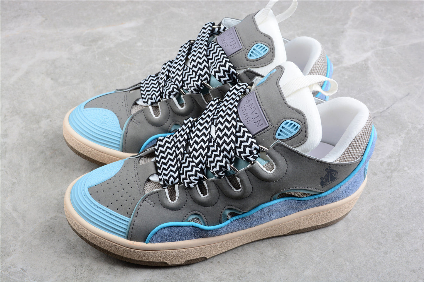 Lanvin Grey And Sneakers - Blue Unisex Streetwear Limited Edition - ### Lanvin Grey and Blue Sneakers Elevate your casual footwear collection with the Lanvin Grey