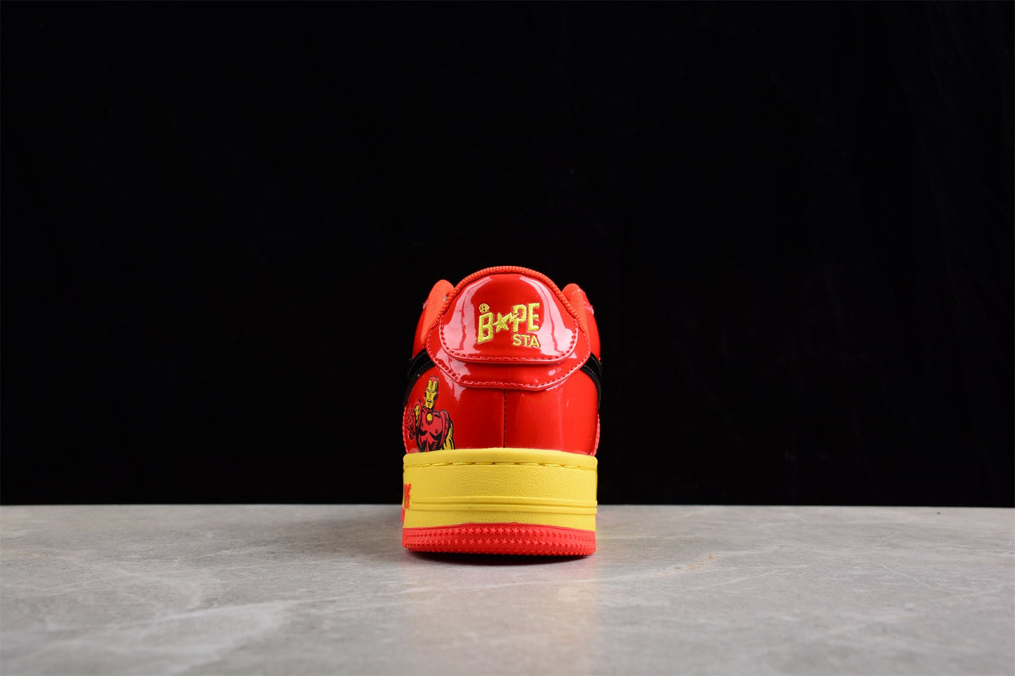 BAPE Sta Low-top Sneakers In And Yellow Iron Man Edition - Red Unisex Streetwear Limited Edition - **BAPE STA Low-Top Sneakers in Red and Yellow Iron Man Edition** Introducing the BAPE STA