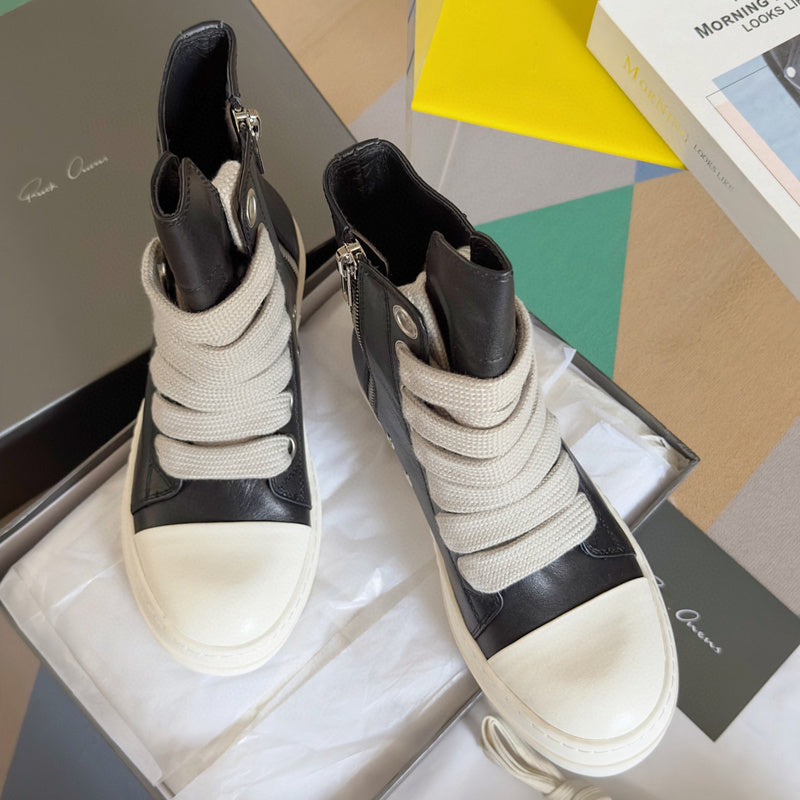 Rick Owens High-top Sneakers - Black Unisex Streetwear Limited Edition - **Rick Owens Black High-Top Sneakers: Bold Style and Premium Craftsmanship** Introducing the Rick Owens Black