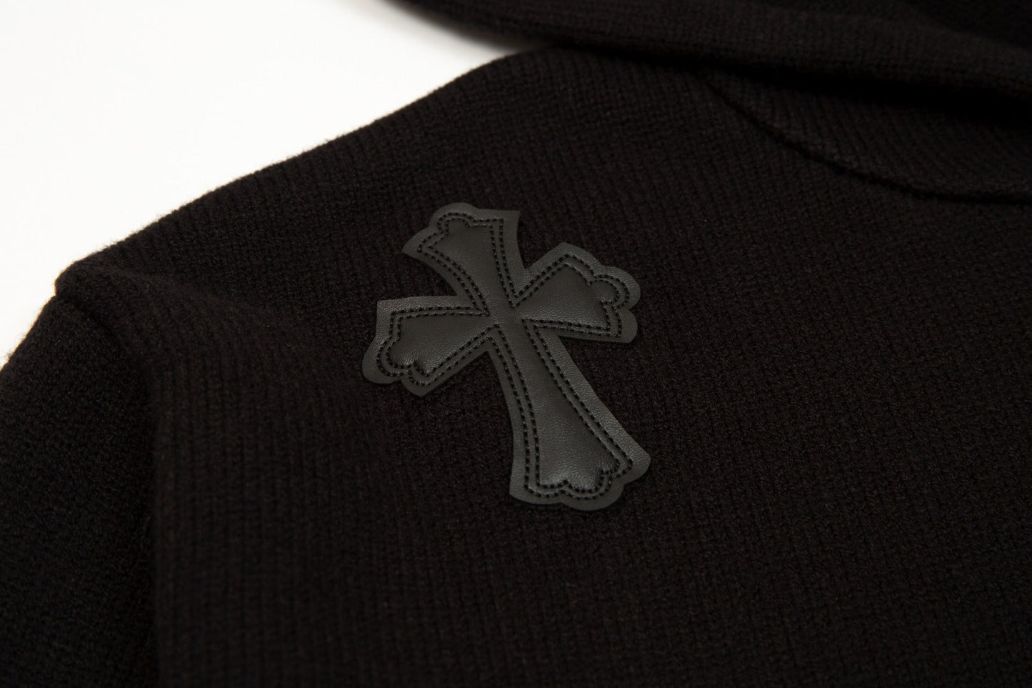 CHROME Hearts Cross Patch Hoodie - Black Unisex Streetwear Limited Edition