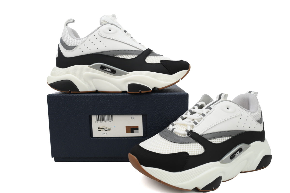 DIOR B22 White Sneakers - Black Unisex Streetwear Limited Edition