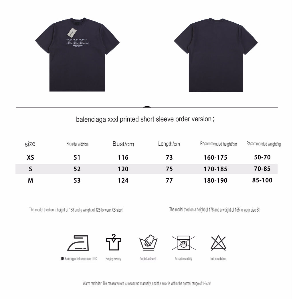 Camiseta negra con logo BALENCIAGA XXXL