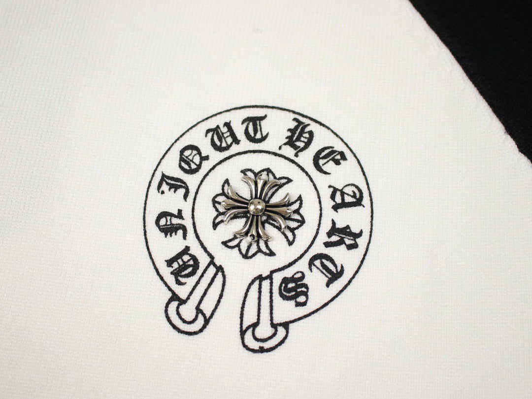 CHROME Hearts Horse Shoe Logo Longsleeve White - Black Unisex Streetwear Limited Edition