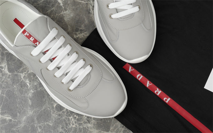 PRADA America's Cup Silver Sneakers - Red Unisex Streetwear Limited Edition