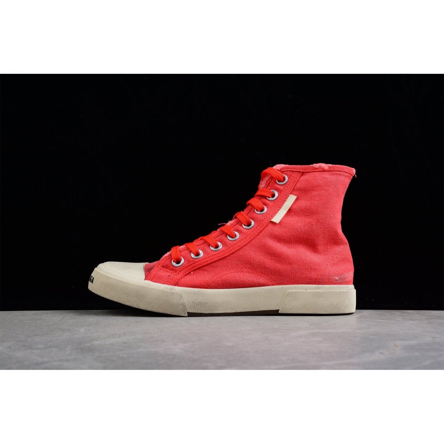 BALENCIAGA Paris High Vulc Destr - Sneakers - Red Unisex Streetwear Limited Edition - Introducing the BALENCIAGA Paris High Vulc Destr x Red, a bold fusion of edgy design