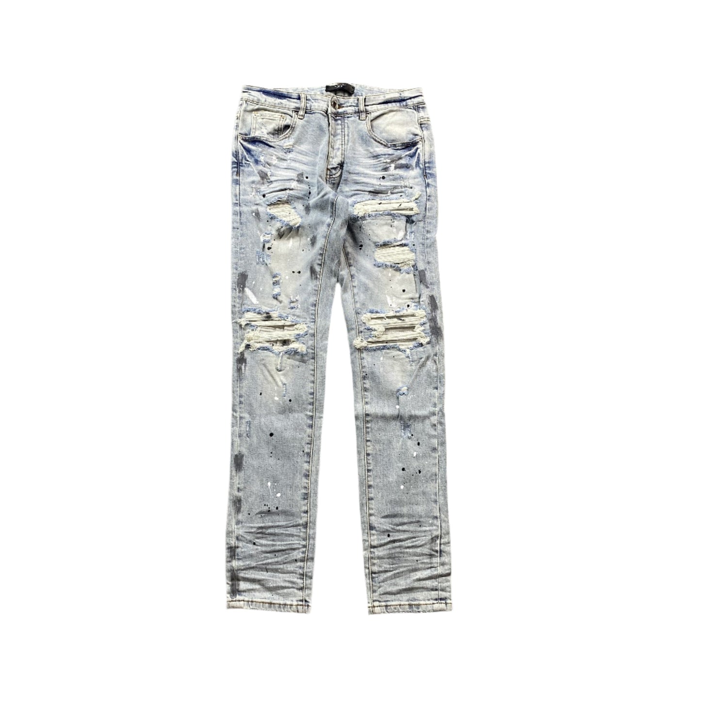 AMIRI M - 1 Painter Jeans Hoodie - Blue Unisex Streetwear Limited Edition - The AMIRI MX1 PAINTER JEANS BLUE - REPLICA combine luxury craftsmanship with raw streetwear aesthetics