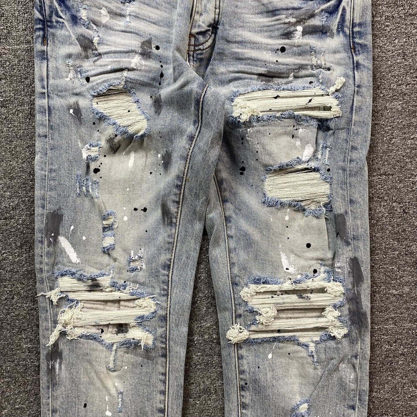 AMIRI M - 1 Painter Jeans Hoodie - Blue Unisex Streetwear Limited Edition - The AMIRI MX1 PAINTER JEANS BLUE - REPLICA combine luxury craftsmanship with raw streetwear aesthetics