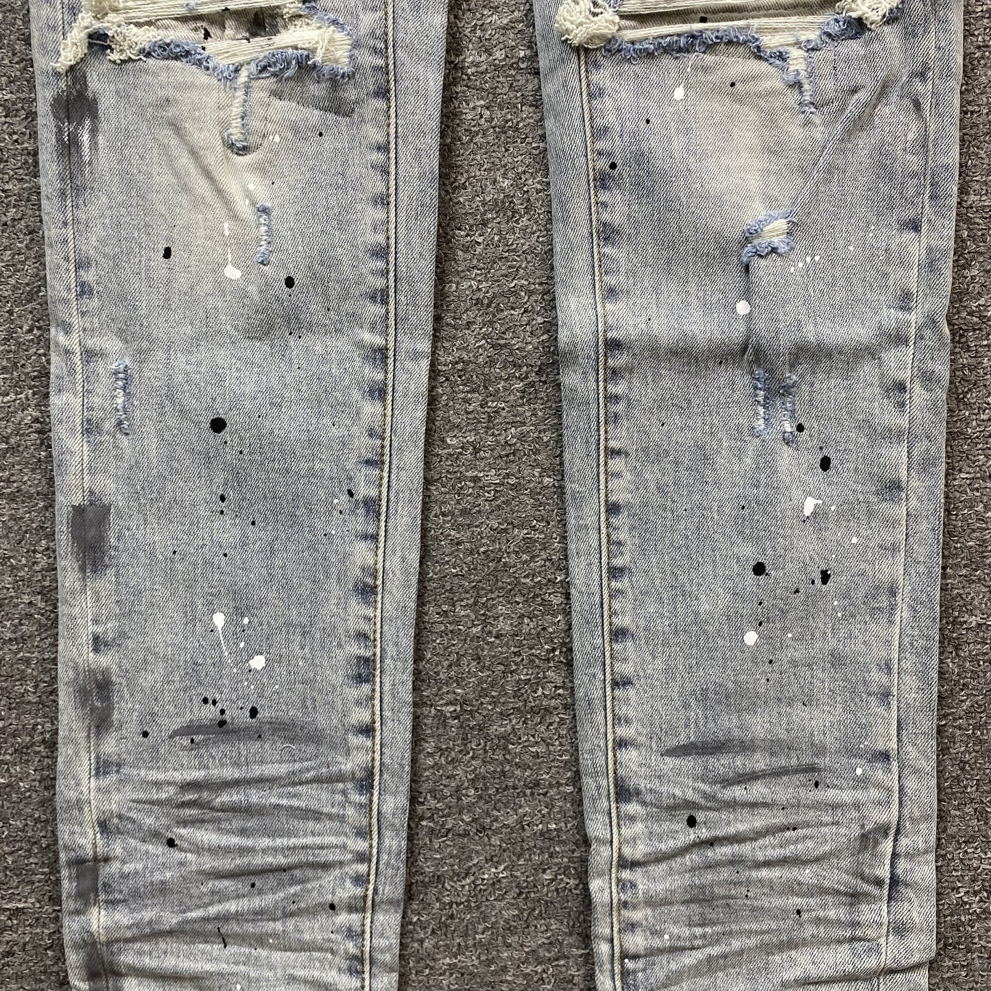 AMIRI M - 1 Painter Jeans Hoodie - Blue Unisex Streetwear Limited Edition - The AMIRI MX1 PAINTER JEANS BLUE - REPLICA combine luxury craftsmanship with raw streetwear aesthetics