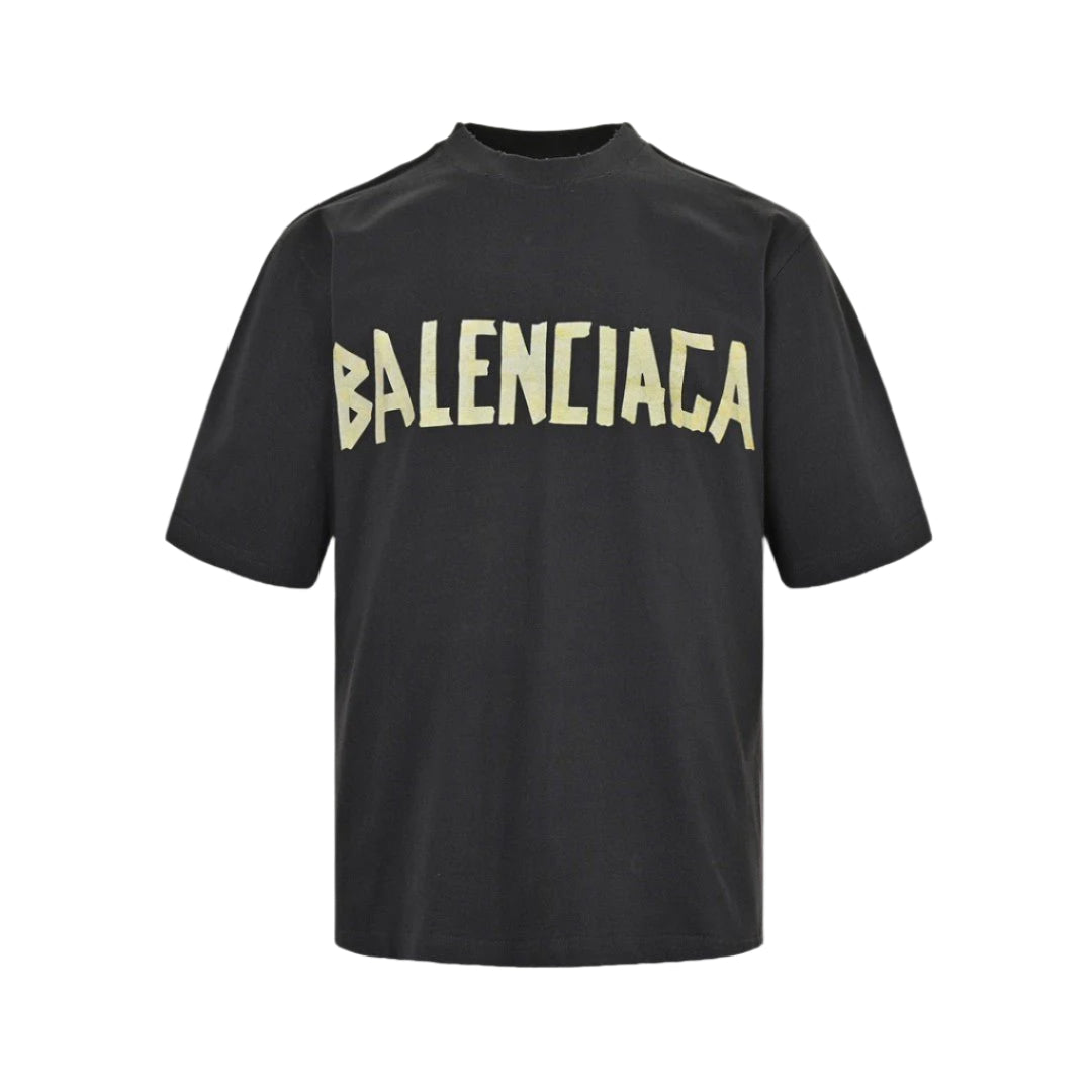 BALENCIAGA Vintage Logo T-shirt - Black Unisex Streetwear Limited Edition