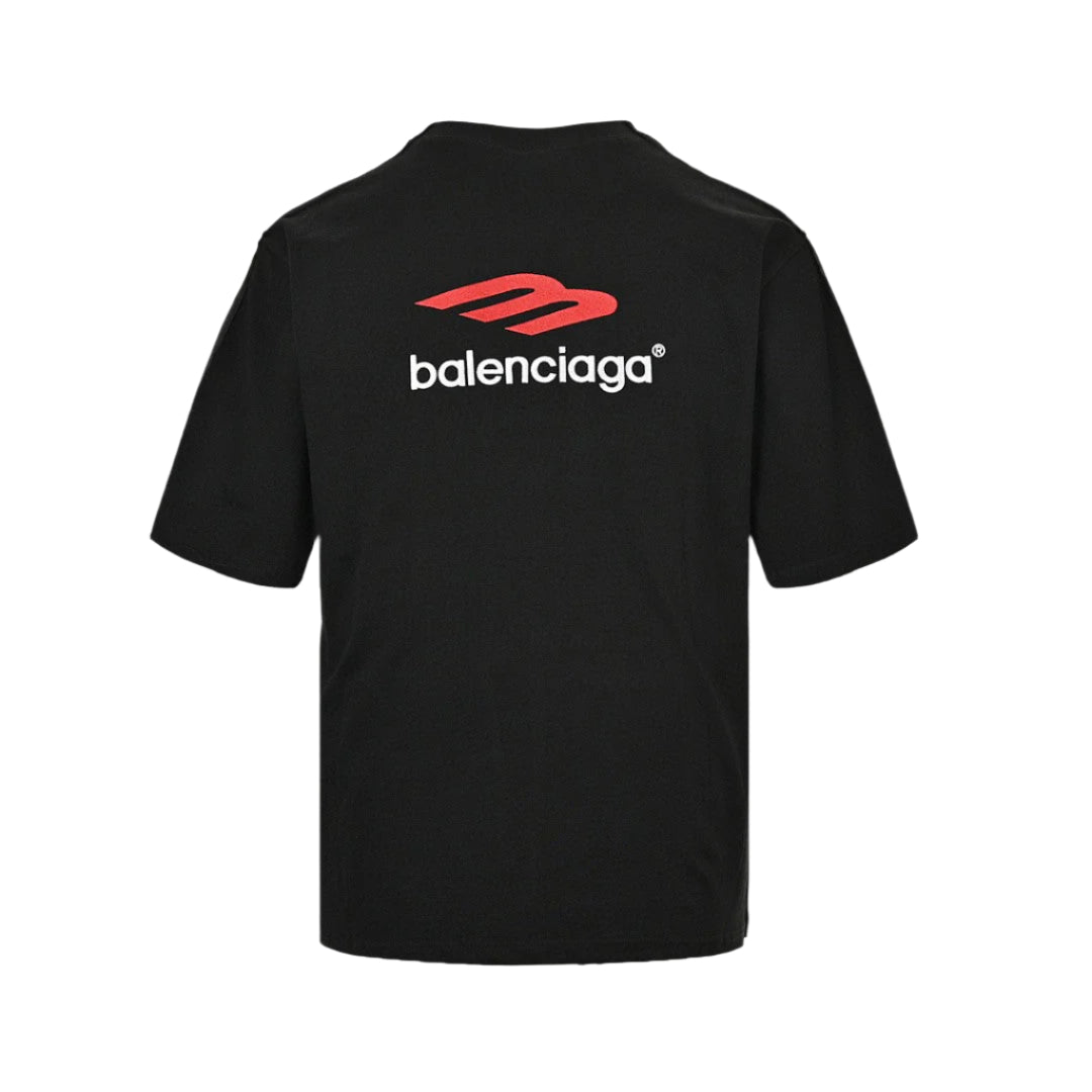 BALENCIAGA Vintage Logo T-shirt - Black Unisex Streetwear Limited Edition