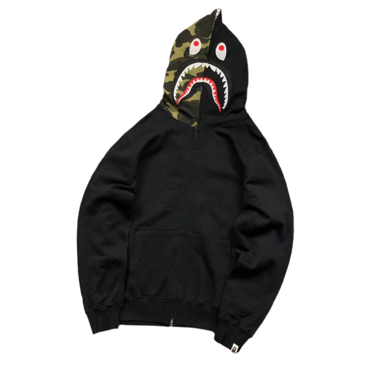 BAPE Shark Full Zip Hoodie - Black Unisex Streetwear Limited Edition