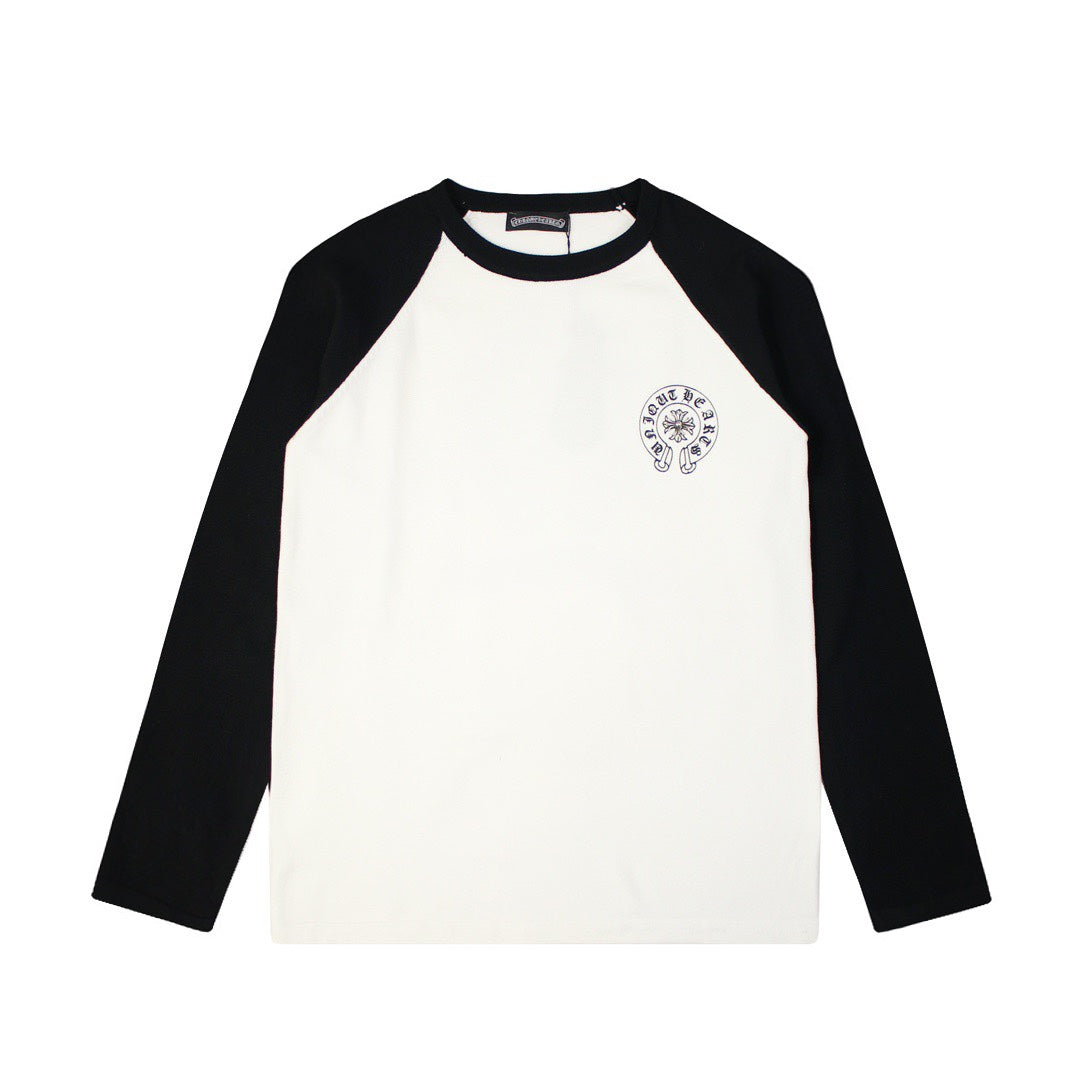 CHROME Hearts Horse Shoe Logo Longsleeve White - Black Unisex Streetwear Limited Edition