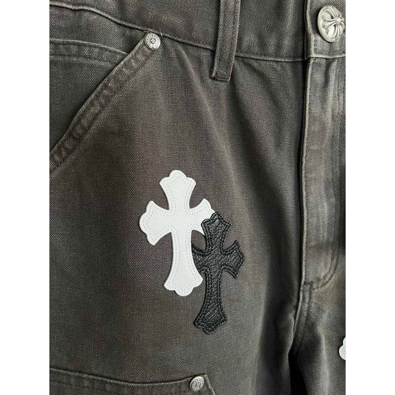 CHROME Hearts Jeans - Brown Unisex Streetwear Limited Edition - The CHROME HEARTS JEANS BROWN - REPLICA redefine edgy sophistication with their rich brown hue