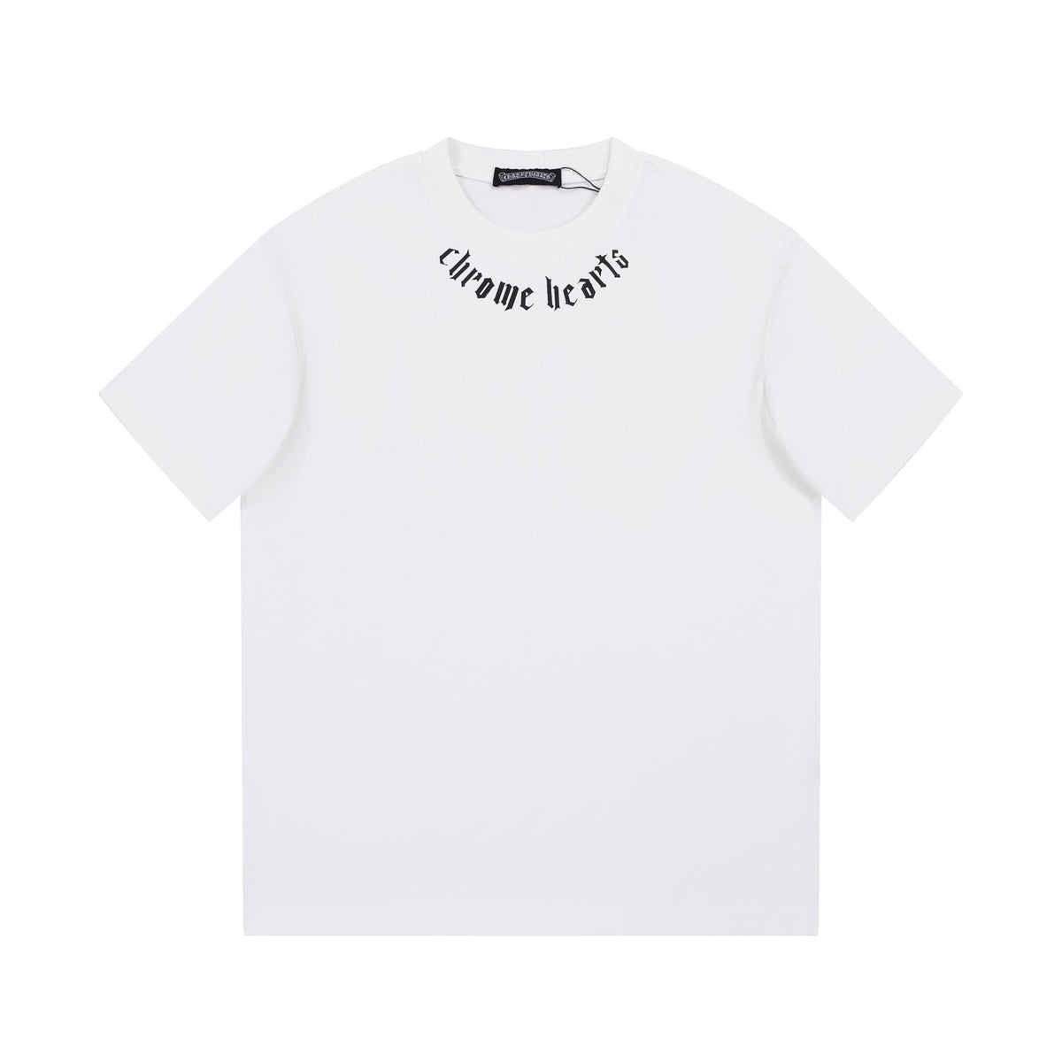 CHROME Hearts Logo Collar T-shirt - White Unisex Streetwear Limited Edition