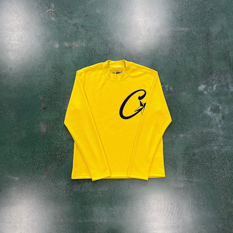 CORTEIZ Alcatraz Waffle Longsleeve - Yellow Unisex Streetwear Limited Edition - The CORTEIZ ALCATRAZ WAFFLE LONGSLEEVE YELLOW - REPLICA combines bold style with unmatched comfort, making