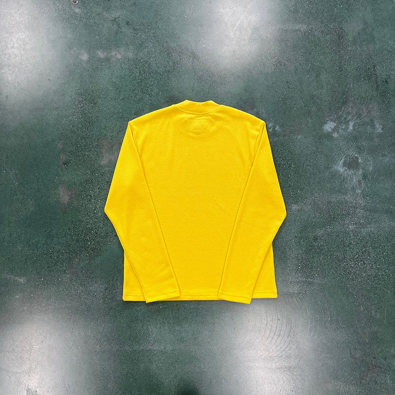 CORTEIZ Alcatraz Waffle Longsleeve - Yellow Unisex Streetwear Limited Edition - The CORTEIZ ALCATRAZ WAFFLE LONGSLEEVE YELLOW - REPLICA combines bold style with unmatched comfort, making