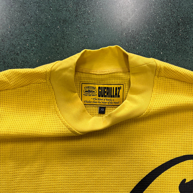 CORTEIZ Alcatraz Waffle Longsleeve - Yellow Unisex Streetwear Limited Edition - The CORTEIZ ALCATRAZ WAFFLE LONGSLEEVE YELLOW - REPLICA combines bold style with unmatched comfort, making