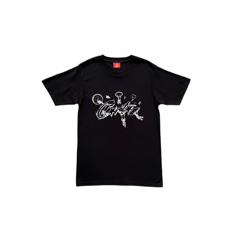 CORTEIZ Allstarz Skydiver Tee T-Shirt - Black Unisex Streetwear Limited Edition - The CORTEIZ ALLSTARZ SKYDIVER TEE BLACK - REPLICA takes streetwear to new heights with its