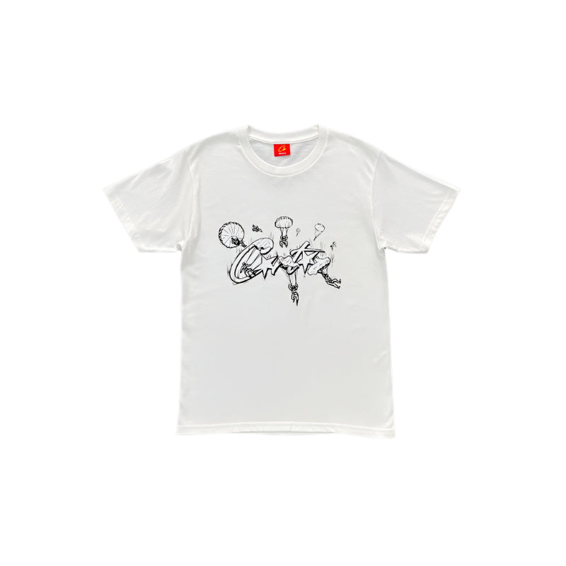 CORTEIZ Allstarz Skydiver Tee T-Shirt - White Unisex Streetwear Limited Edition - The CORTEIZ ALLSTARZ SKYDIVER TEE WHITE - REPLICA combines bold graphics with sleek streetwear style.