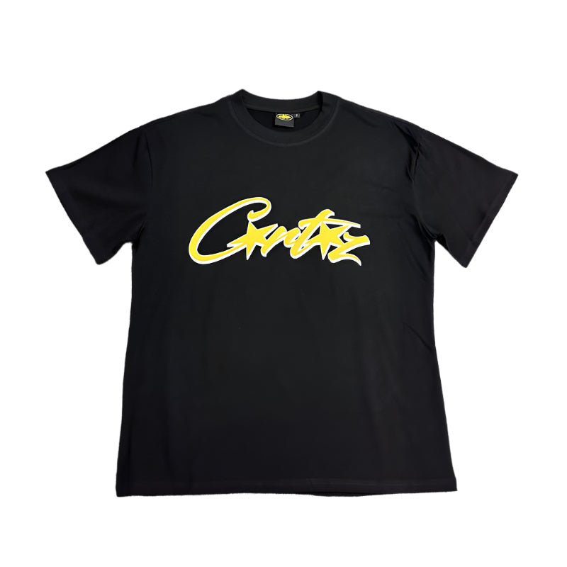 CORTEIZ Allstarz Tee Gold T-Shirt - Black Unisex Streetwear Limited Edition - The CORTEIZ ALLSTARZ TEE BLACK GOLD - REPLICA is a bold fusion of luxury and