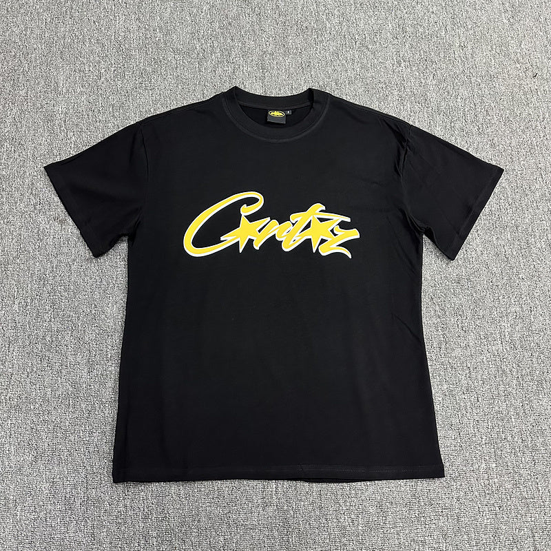 CORTEIZ Allstarz Tee Gold T-Shirt - Black Unisex Streetwear Limited Edition - The CORTEIZ ALLSTARZ TEE BLACK GOLD - REPLICA is a bold fusion of luxury and