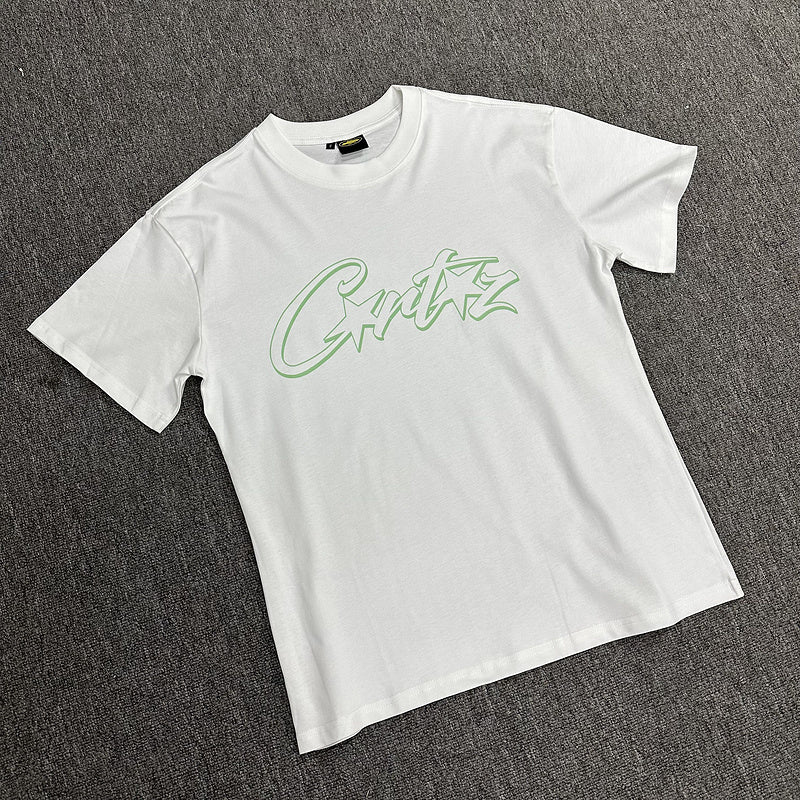 CORTEIZ Allstarz Tee Green T-Shirt - White Unisex Streetwear Limited Edition - The CORTEIZ ALLSTARZ TEE WHITE GREEN - REPLICA combines sleek minimalism with bold streetwear vibes.