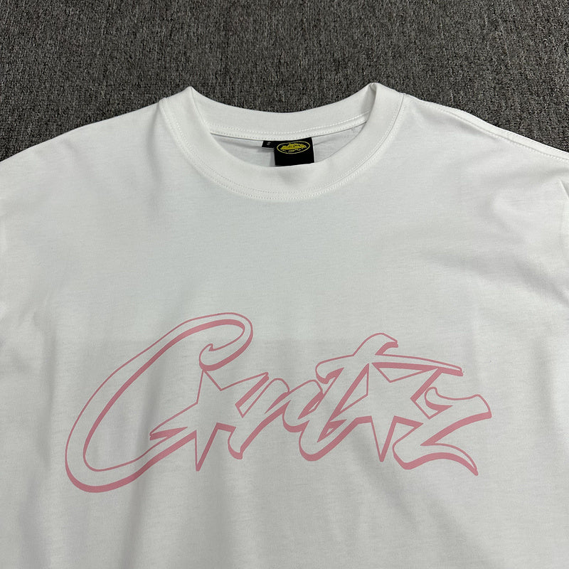 CORTEIZ Allstarz Tee Pink T-Shirt - White Unisex Streetwear Limited Edition - The CORTEIZ ALLSTARZ TEE WHITE PINK - REPLICA offers a fresh take on bold streetwear
