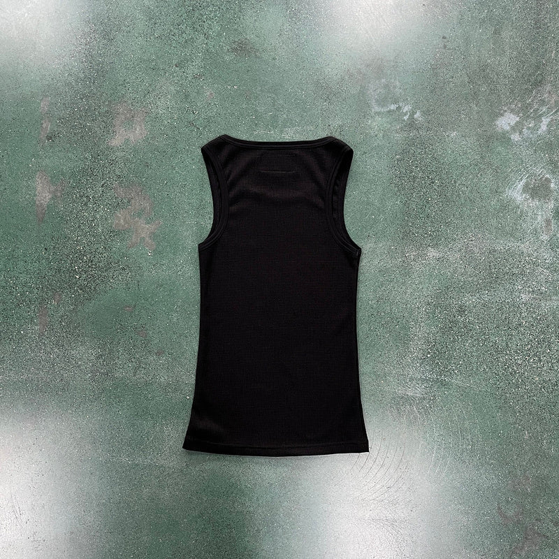 CORTEIZ Waffle Tank Top - Black Unisex Streetwear Limited Edition - The CORTEIZ WAFFLE TANK TOP BLACK - REPLICA is a sleek and versatile addition to