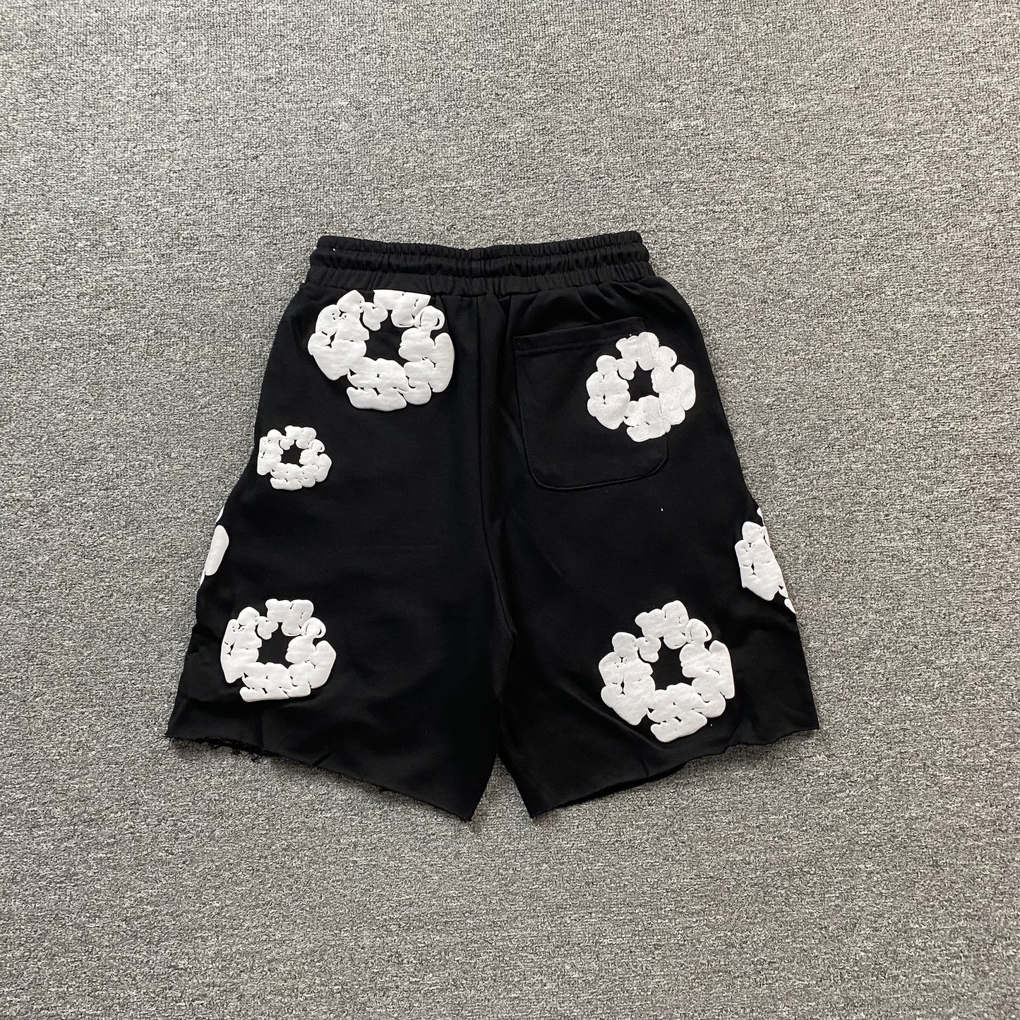 DENIM Tears Cotton Wreath Shorts - Black Unisex Streetwear Limited Edition - The DENIM TEARS COTTON WREATH SHORTS BLACK - REPLICA are a timeless and versatile addition