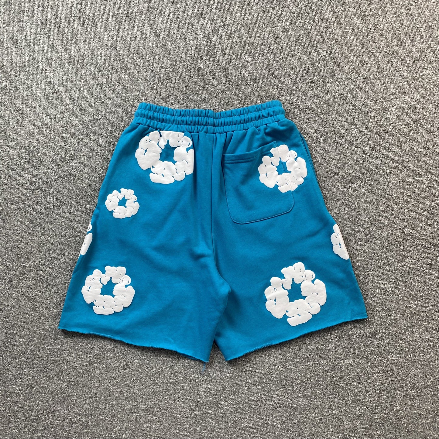 DENIM Tears Cotton Wreath Shorts Cerulean - Blue Unisex Streetwear Limited Edition - The DENIM TEARS COTTON WREATH SHORTS CERULEAN - REPLICA combine bold cultural symbolism with a